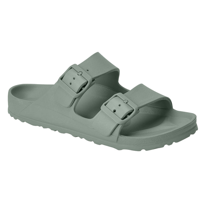 Sage Green Double Buckle Slide Sandals Jasmine's Boutique Australia