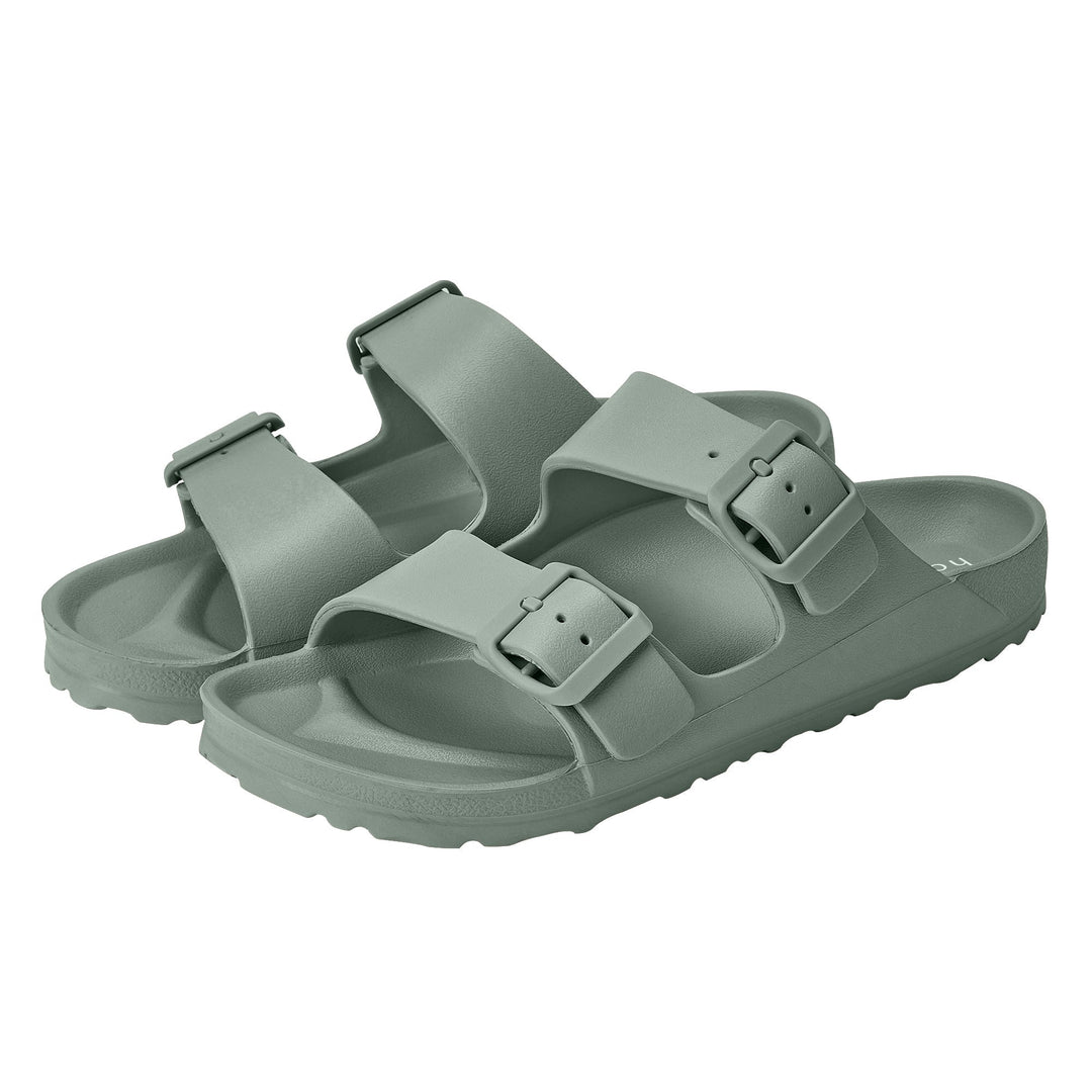 Sage Green Double Buckle Slide Sandals Jasmine's Boutique Australia