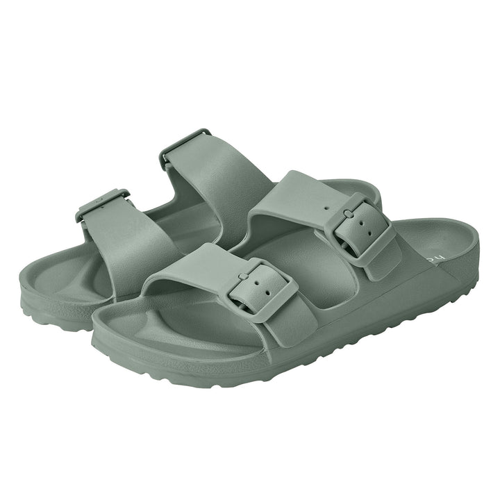 Sage Green Double Buckle Slide Sandals Jasmine's Boutique Australia