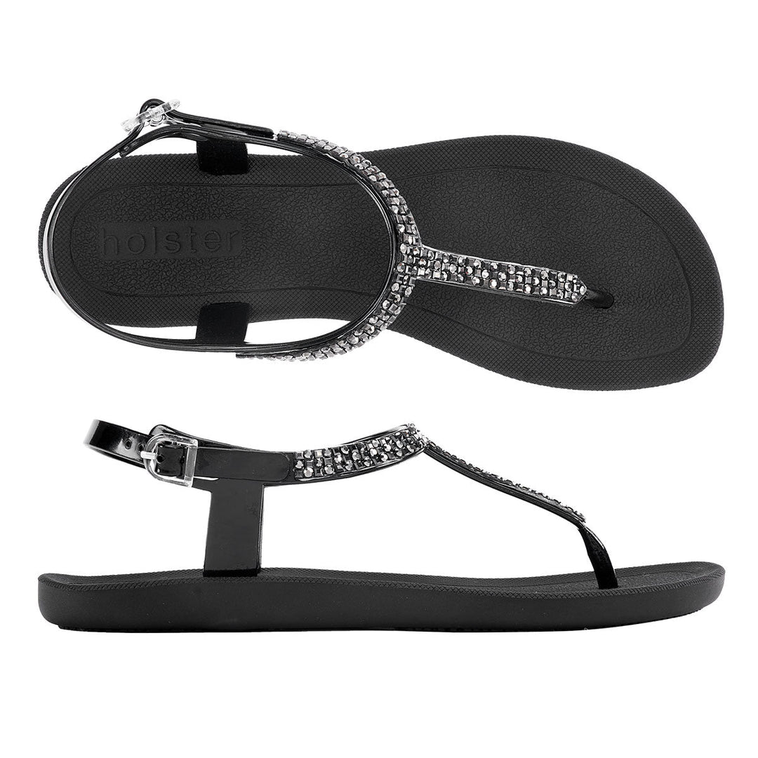 Holster Sparkle T-Bar Sandals – Black Jasmine's Boutique Australia