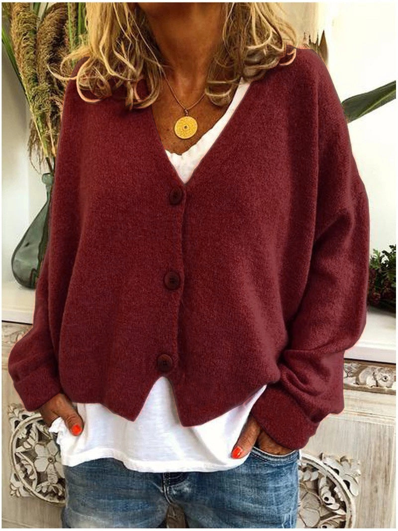 Erin | Elegant Knit Cardigan  Liora Lane Boutique #1704 Shannon Maroon / UK 18-20 (3XL) 29.95