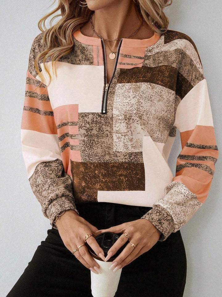 Amy | Half-Zip Pullover  Liora Lane Boutique  Multicolour 4 / UK 16-18 (2XL) 34.95