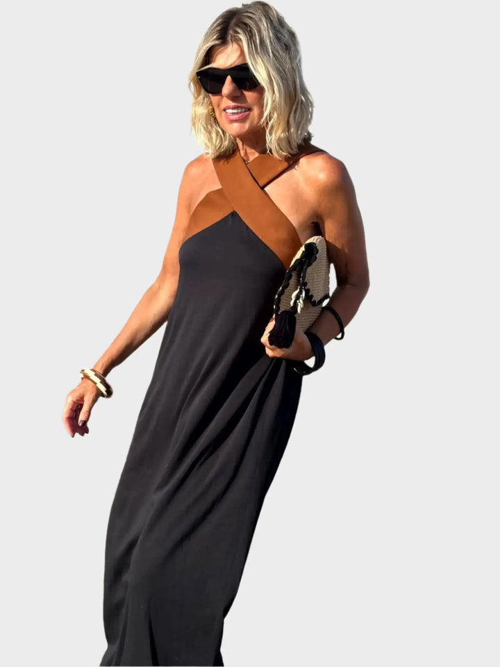 Elegant Dress with Open Back and Modern Cross Neckline Jasmine's Boutique Australia