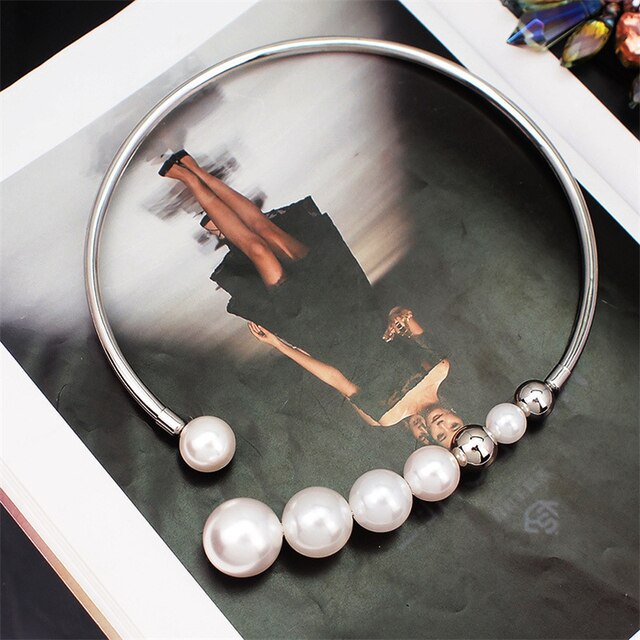 Large Pearls Necklace in Gold and Silver Jasmine's Boutique Australia