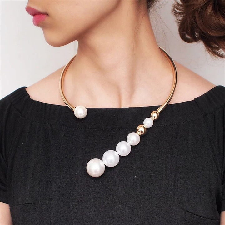 Large Pearls Necklace in Gold and Silver Jasmine's Boutique Australia