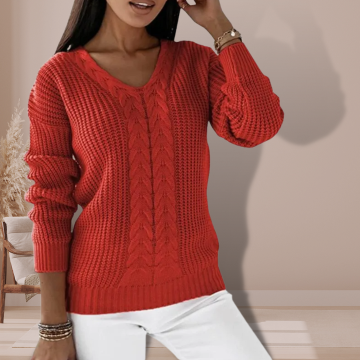 Jess | Luxe Knitted Jumper  Liora Lane Boutique  Red / 3XL 34.95