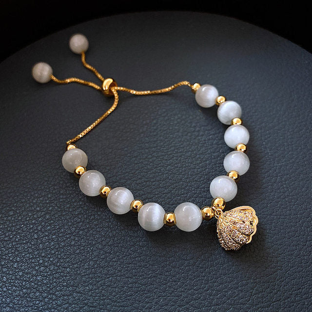 Shell Bracelet with Pearls in Gold Jasmine's Boutique Australia