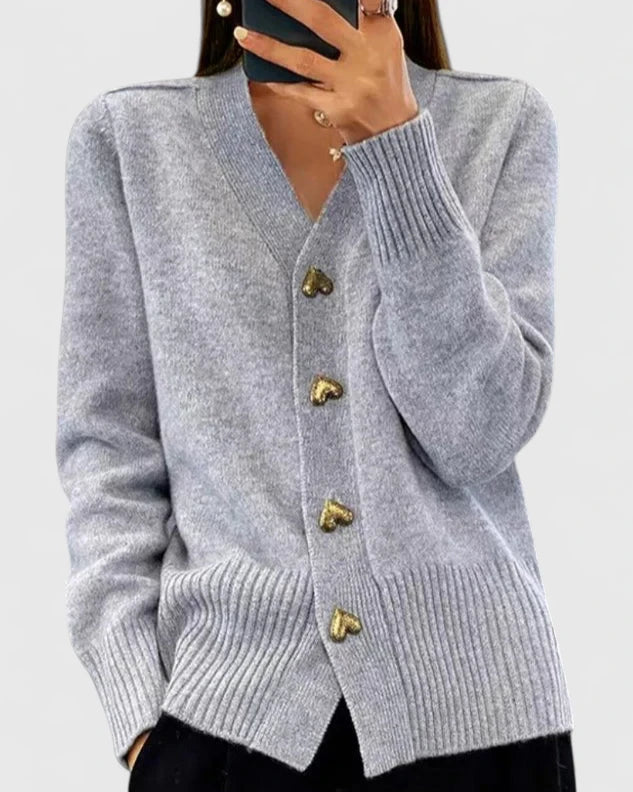 Elegant Knitted Cardigan with Buttons Liora Lane Boutique
