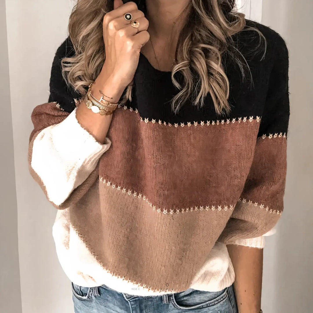 Coastal Breeze Color Block Sweater Jasmine's Boutique Australia