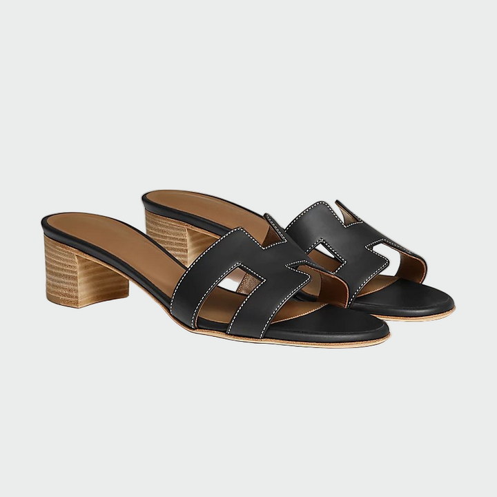 classic tan block mules Jasmine's Boutique Australia