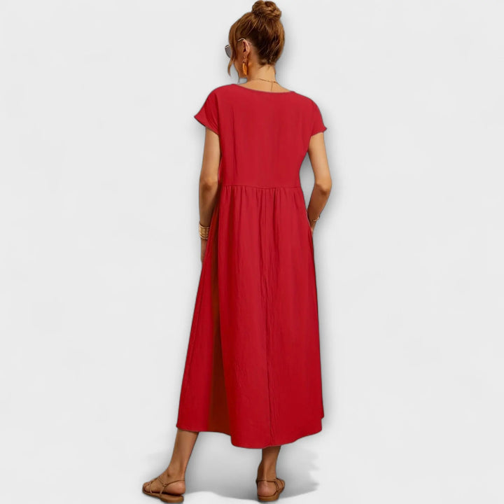 Midi Dress with Simple Line and Side Pockets Jasmine's Boutique Australia