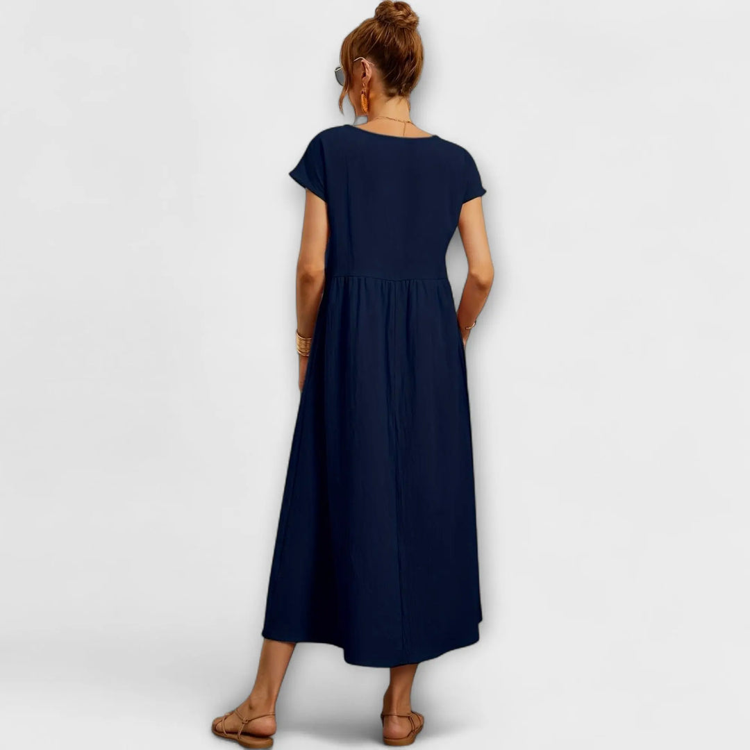 Midi Dress with Simple Line and Side Pockets Jasmine's Boutique Australia