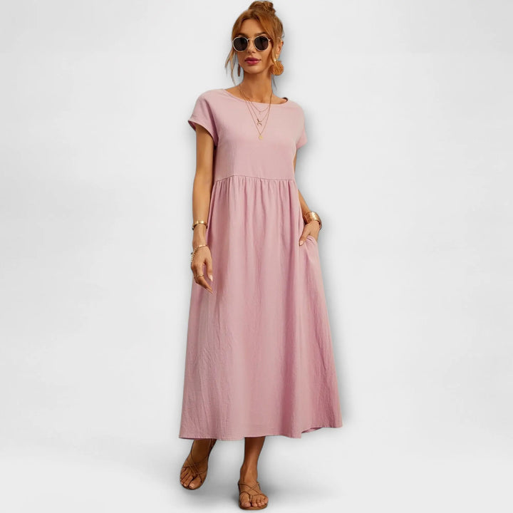 Midi Dress with Simple Line and Side Pockets Jasmine's Boutique Australia