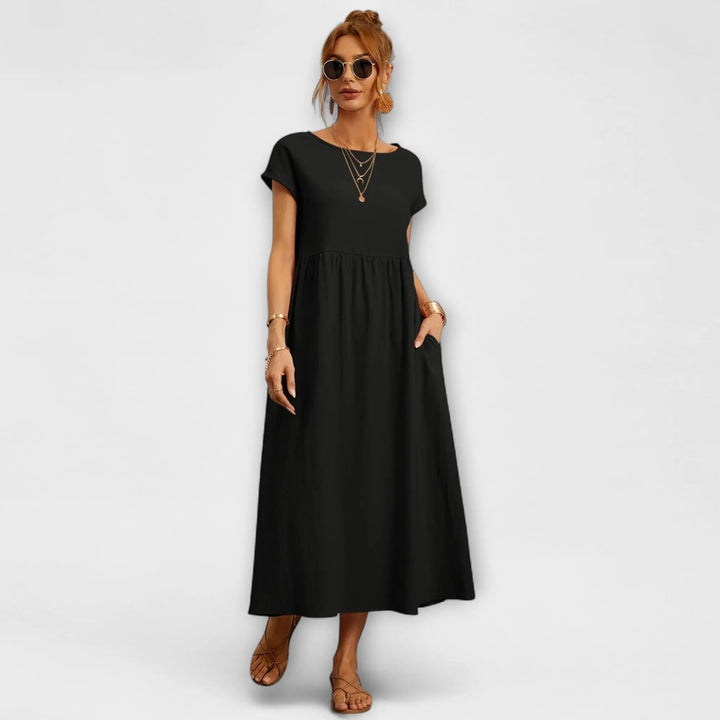 Midi Dress with Simple Line and Side Pockets Jasmine's Boutique Australia