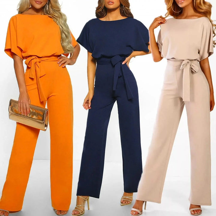 Elegant Sandstone Belted Jumpsuit Jasmine's Boutique Australia