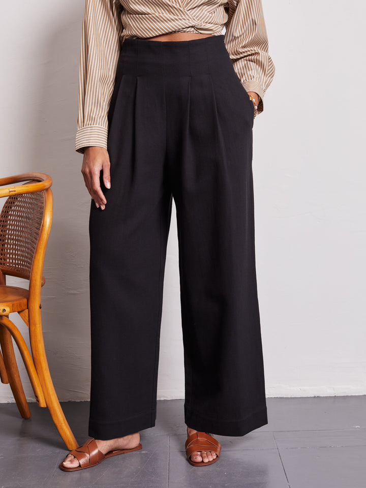 Nellie High Waisted Palazzo Trouser  Liora Lane Boutique Trousers