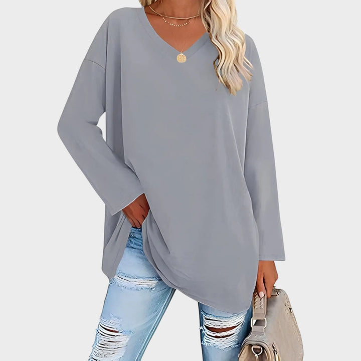 Relaxed V-Neck Long Sleeve Top Jasmine's Boutique Australia