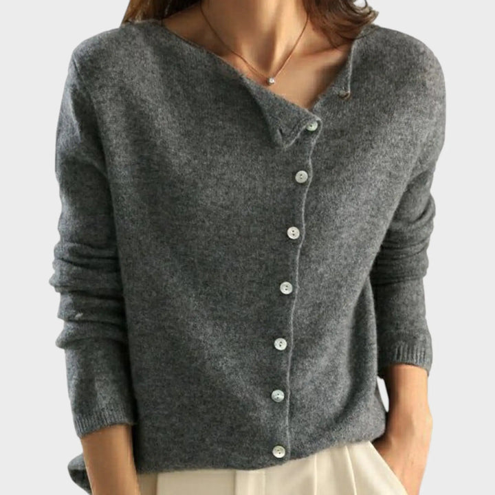 Blush Elegance Asymmetric Button Sweater Jasmine's Boutique Australia