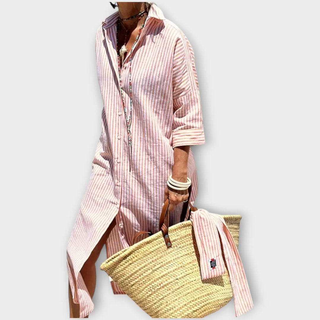 Coastal Breeze Striped Shirt Dress Jasmine's Boutique Australia