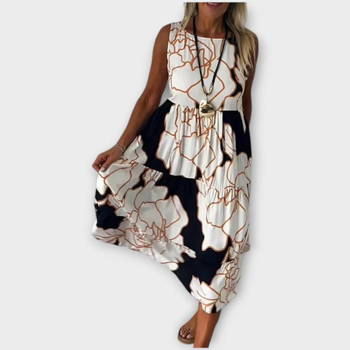 Flowing Abstract Bloom Maxi Dress Jasmine's Boutique Australia