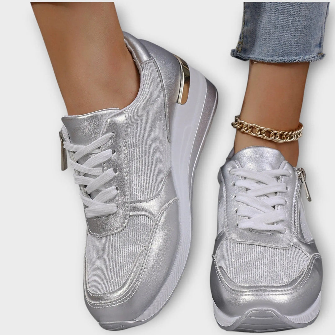 GlamRise Metallic Wedge Sneakers Jasmine's Boutique Australia