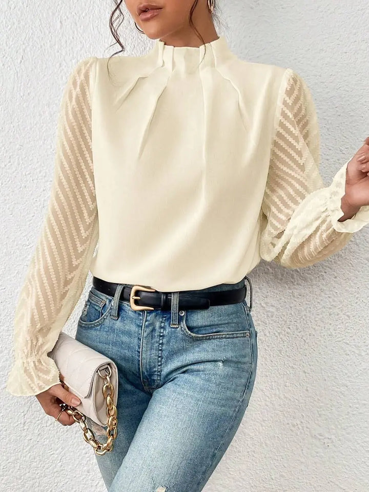 Sheer Elegance Pleated Sleeve Blouse Jasmine's Boutique Australia