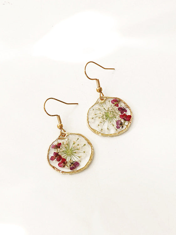 Dried flower earrings in retro country style Jasmine's Boutique Australia