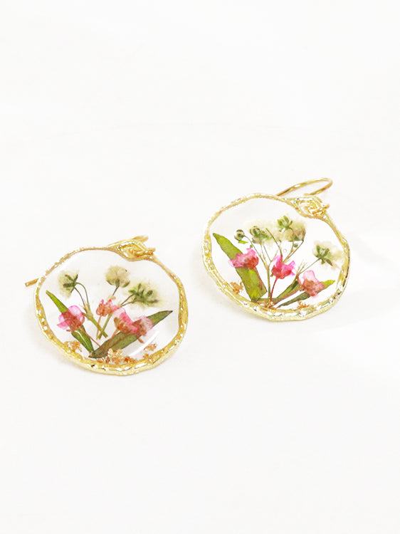 Dried flower earrings in retro country style Jasmine's Boutique Australia