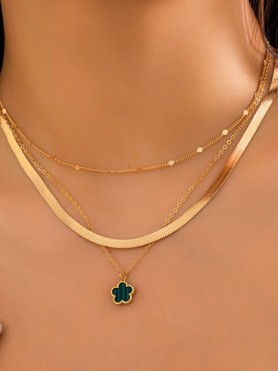 Clover Rainbow Serpent Chain Necklace Jasmine's Boutique Australia