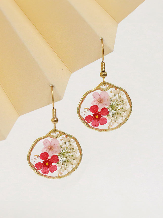 Dried flower earrings in retro country style Jasmine's Boutique Australia