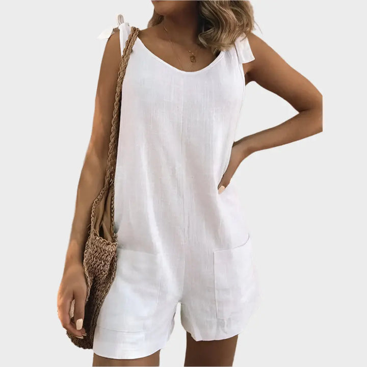 Full-Body Jumpsuit with Straps-Bow and Pockets Jasmine's Boutique Australia