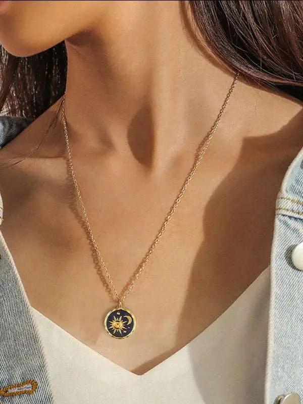 Boho Sun Moon Necklace  Liora Lane Boutique Κολιέ