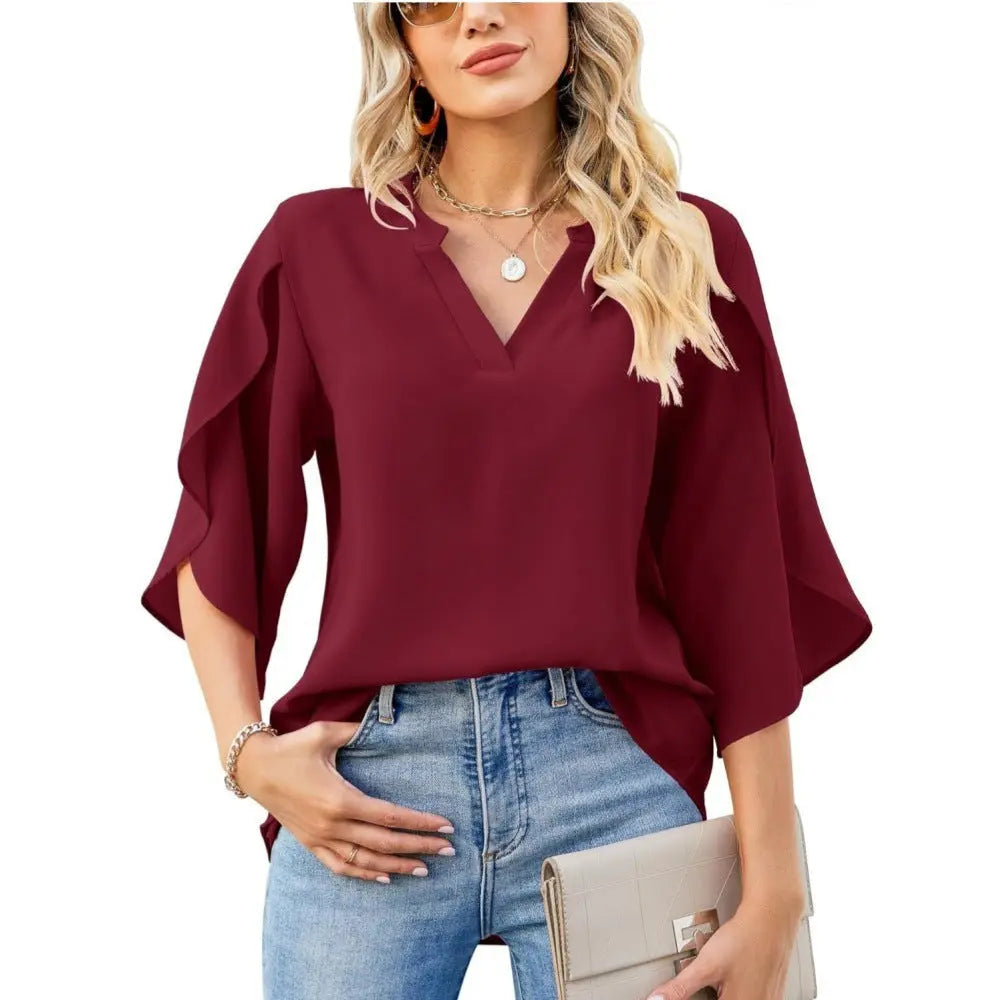Emerald Breeze Split Sleeve Blouse Jasmine's Boutique Australia