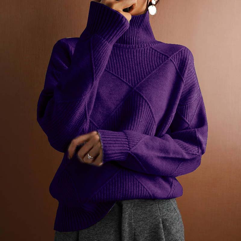 Ava | Elegant Jumper  Liora Lane Boutique Jacket & Coats Deep Purple / UK 24 (5XL) 39.95