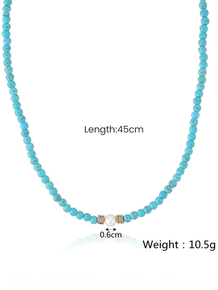 Necklace with Turquoise and Pearl Jasmine's Boutique Australia