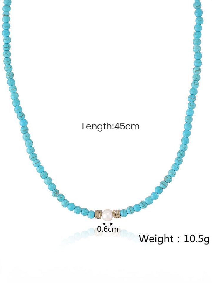 Necklace with Turquoise and Pearl Jasmine's Boutique Australia