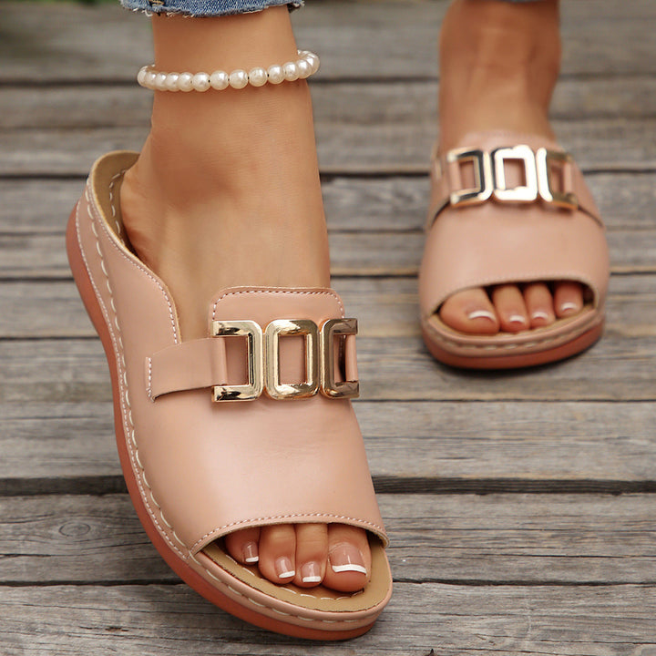 Black Buckle Comfort Sandals Jasmine's Boutique Australia