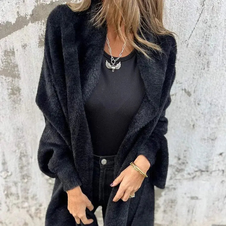 Charcoal Fringe Open-Front Cardigan Jasmine's Boutique Australia