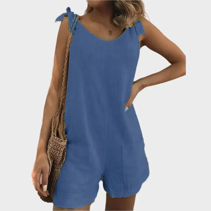 Full-Body Jumpsuit with Straps-Bow and Pockets Jasmine's Boutique Australia