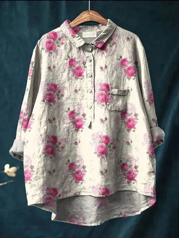 Artistic Bloom Button-Up Shirt Jasmine's Boutique Australia