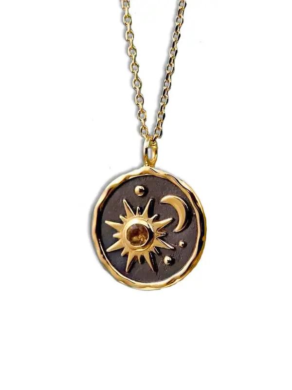 Boho Sun Moon Necklace  Liora Lane Boutique Κολιέ Gold 19.99
