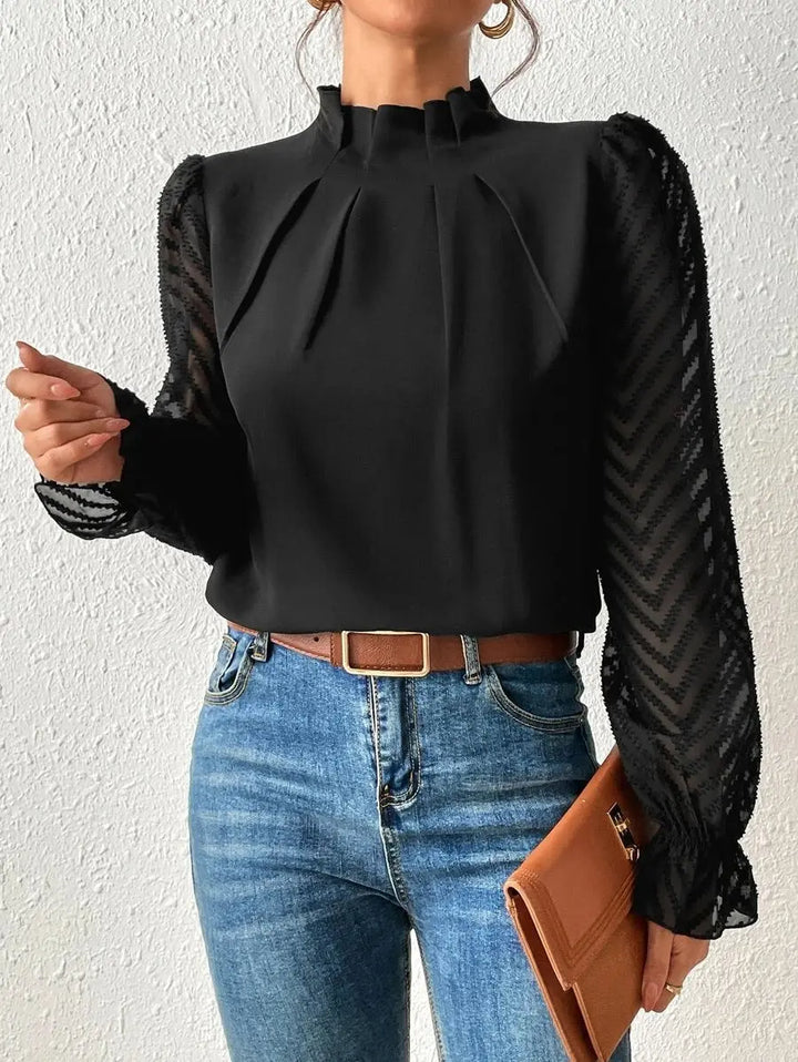 Sheer Elegance Pleated Sleeve Blouse Jasmine's Boutique Australia