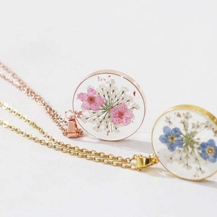 Real Dried Forget-Me-Not Flower Necklace Jasmine's Boutique Australia