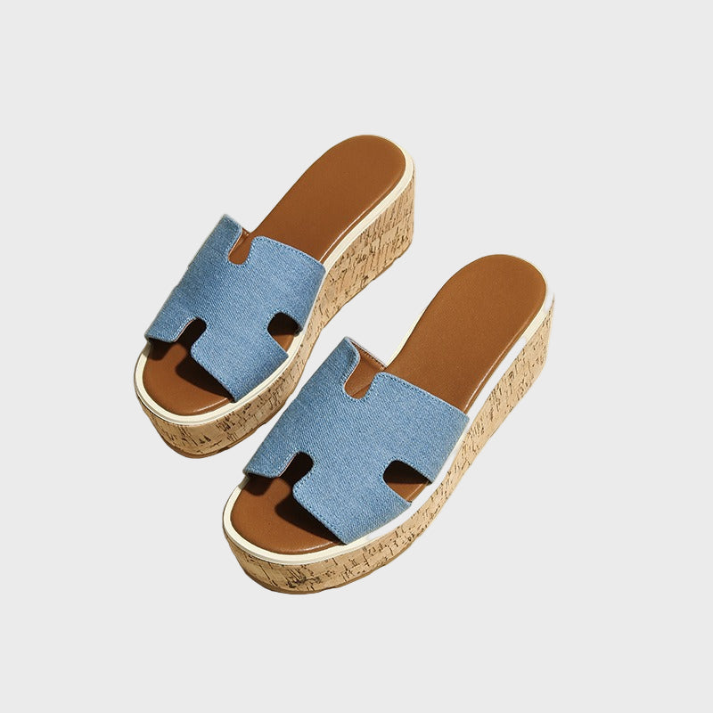 Denim Bliss Wedge Sandals Jasmine's Boutique Australia