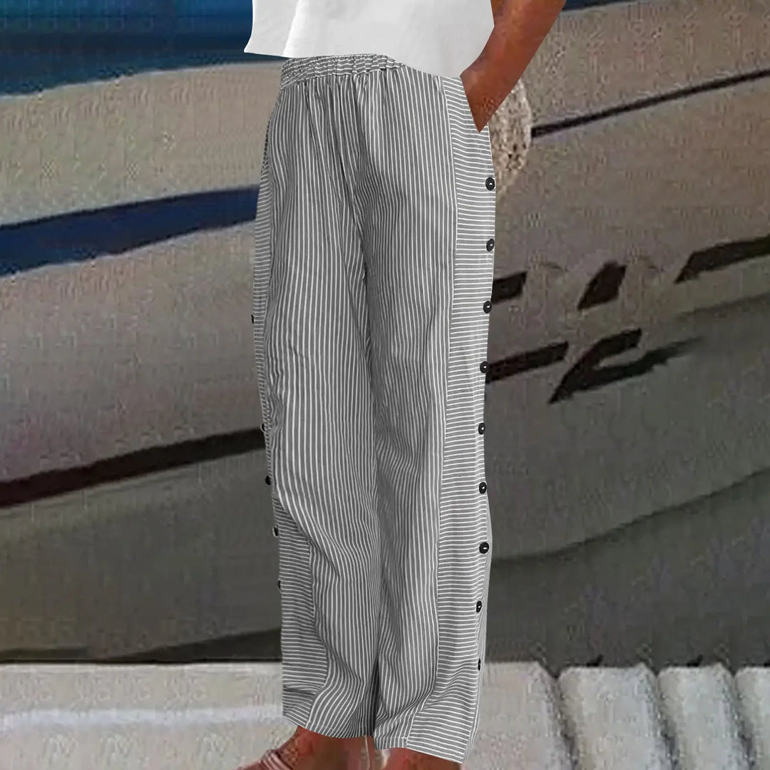 Seaside Striped Button-Up Pants Jasmine's Boutique Australia
