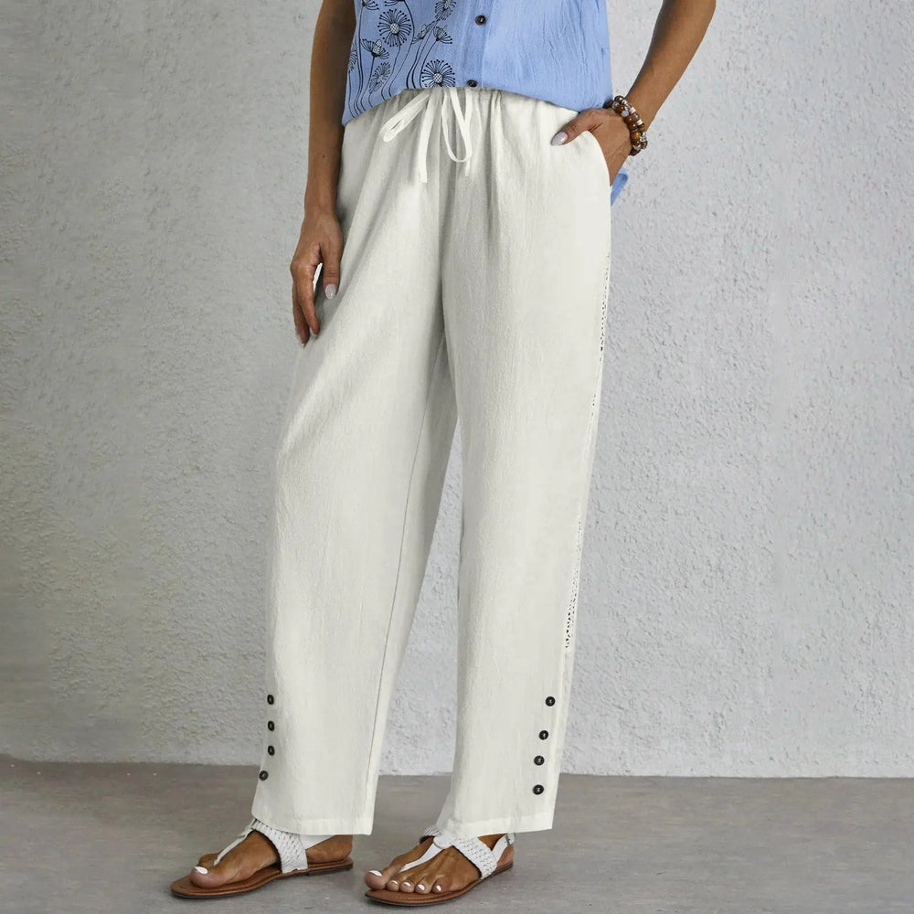 Coastal Charm Embroidered Wide-Leg Pants Jasmine's Boutique Australia