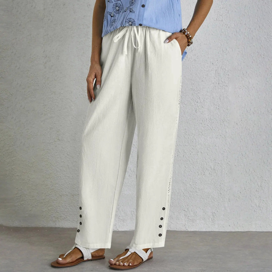 Coastal Charm Embroidered Wide-Leg Pants Jasmine's Boutique Australia