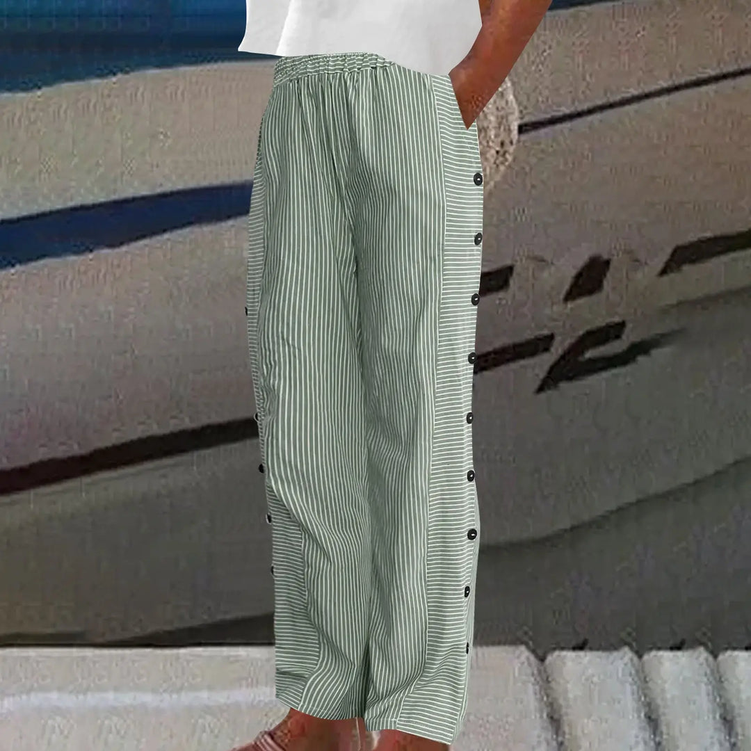 Seaside Striped Button-Up Pants Jasmine's Boutique Australia