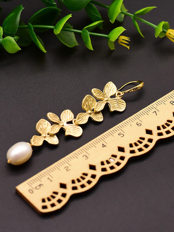 Vintage botanical carved pearl earrings Jasmine's Boutique Australia