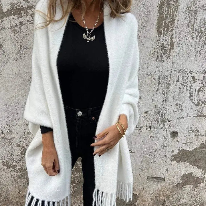 Charcoal Fringe Open-Front Cardigan Jasmine's Boutique Australia